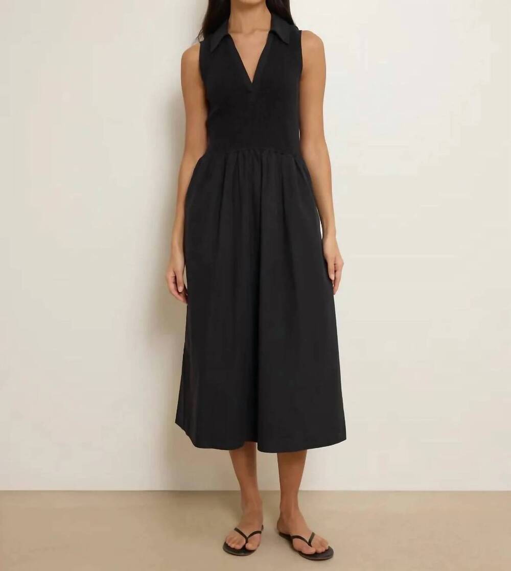 NEW NATION LTD jessica midi dress in jet black